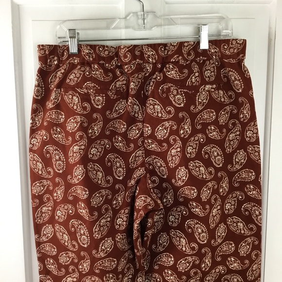 Lands End Chino Pants Mid-Rise Paisley Rust NWOT - Picture 4 of 9